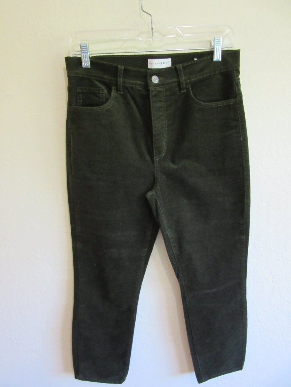 made and loved LOFT Dark Green 6 Corduroy Skinny Pants
